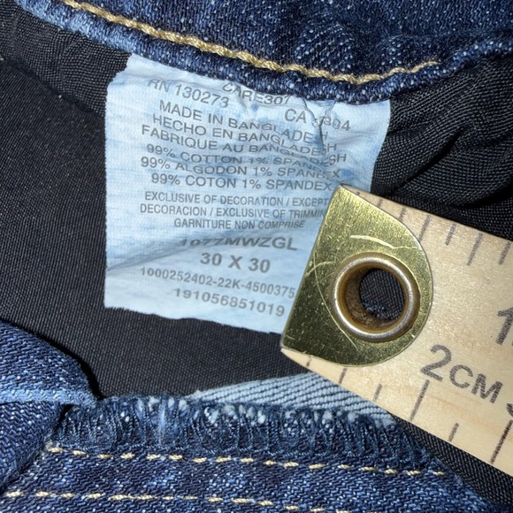 Wrangler Retro Jeans Mens 30x30 Blue Slim Boot Bootcut Stretch Denim Distressed - Picture 7 of 11